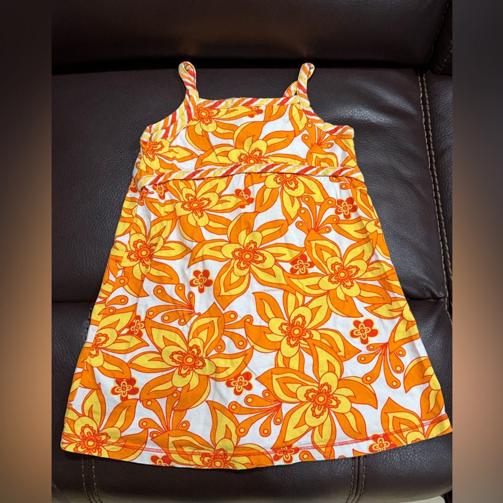 Hanna Andersson Orange and Yellow Floral Dress